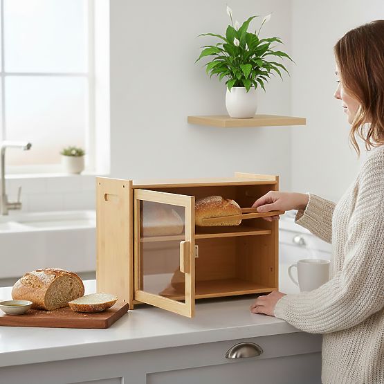 Bambusz kenyértartó Pierre, kenyértároló edény