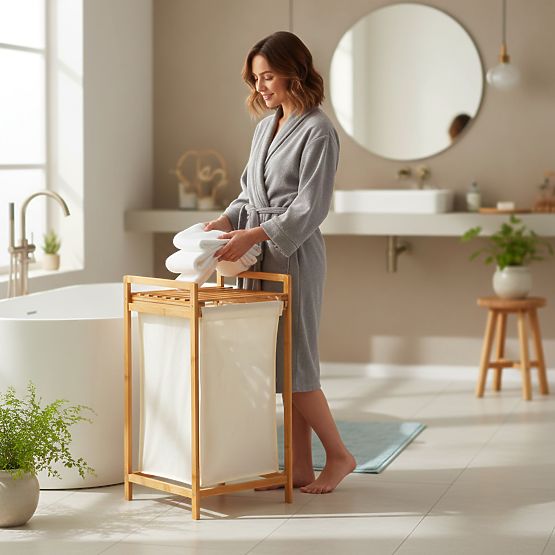 bambusz szennyes vagy játék kosár HANOI 1 rekesz