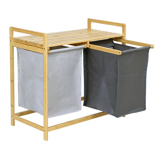 Bambusz szennyes vagy játék kosár HANOI 2 rekeszes DUO SZÍN