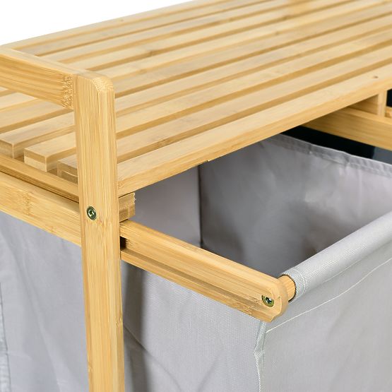 Bambusz szennyes vagy játék kosár HANOI 2 rekeszes DUO SZÍN