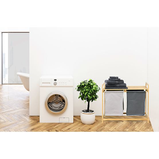 Bambusz szennyes vagy játék kosár HANOI 2 rekeszes DUO SZÍN