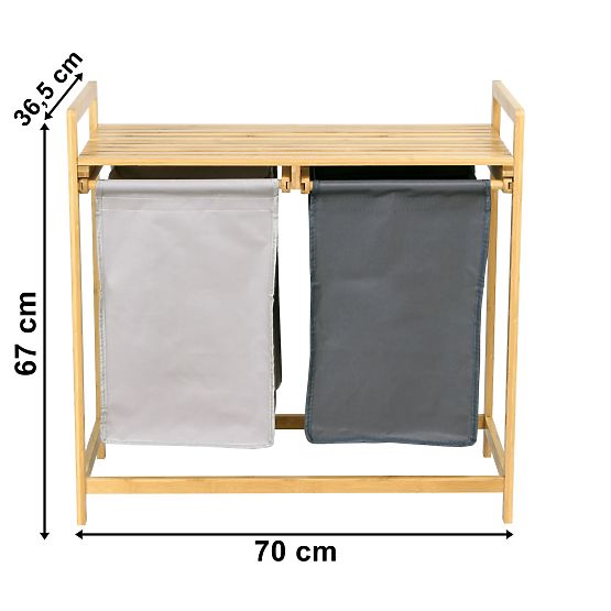 Bambusz szennyes vagy játék kosár HANOI 2 rekeszes DUO SZÍN