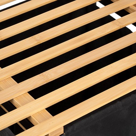 bambusz szennyes vagy játék kosár HANOI BLACK 2 rekesz DUO SZÍN