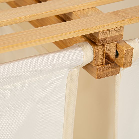 Bambusz szennyes- vagy játékkosár HANOI 2 rekesszel