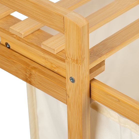 Bambusz szennyes- vagy játékkosár HANOI 2 rekesszel