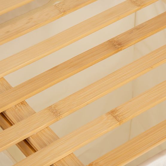 Bambusz szennyes- vagy játékkosár HANOI 2 rekesszel