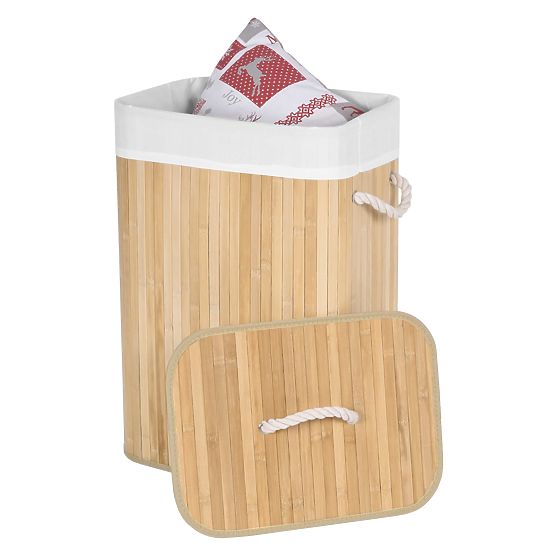 Bambusz szennyeskosár 1 rekeszes természetes