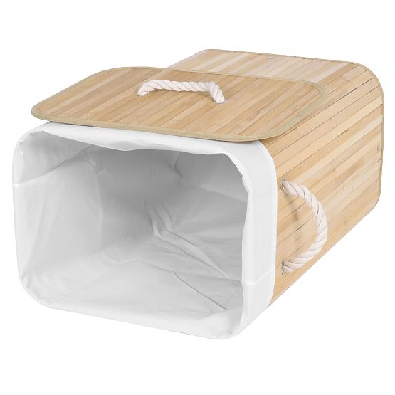 Bambusz szennyeskosár 1 rekeszes természetes