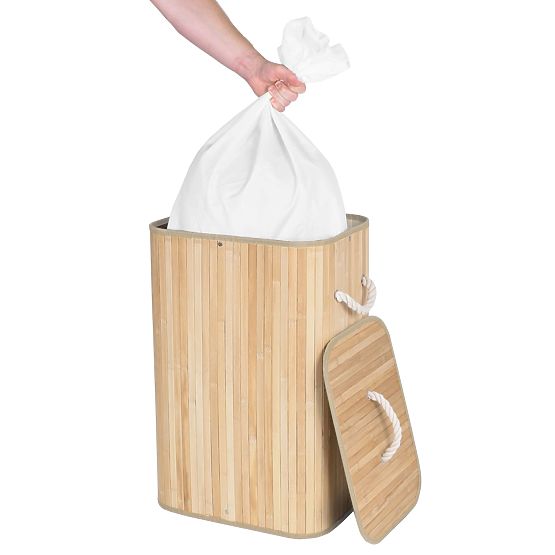 Bambusz szennyeskosár 1 rekeszes természetes