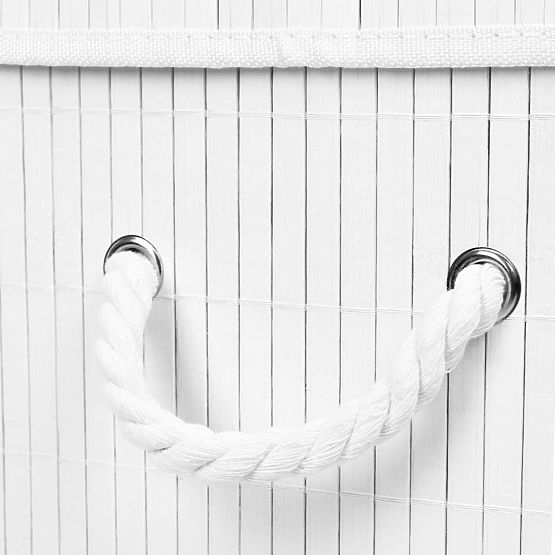 Bambusz szennyeskosár fedéllel 100L fehér