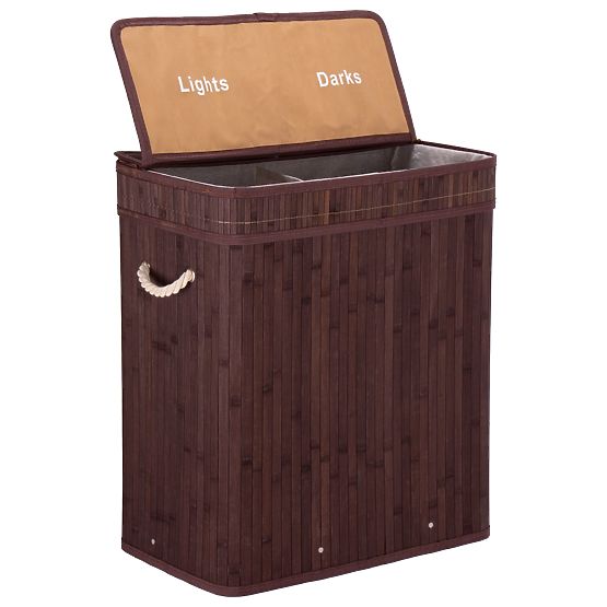 Bambusz szennyestartó fedéllel 100L wenge