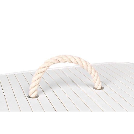 Bambusz szennyestartó fedéllel 80L fehér-szürke