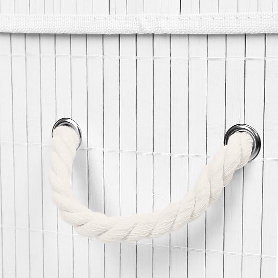 Bambusz szennyestartó fedéllel SOREN 80L fehér