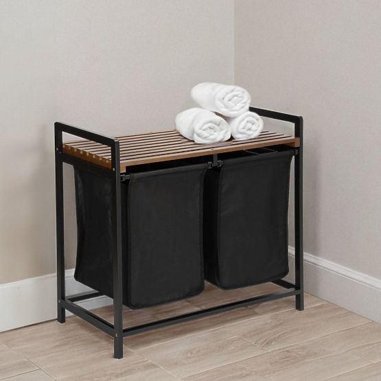 Bambusz szennyestartó HANOI BLACK FEKETE