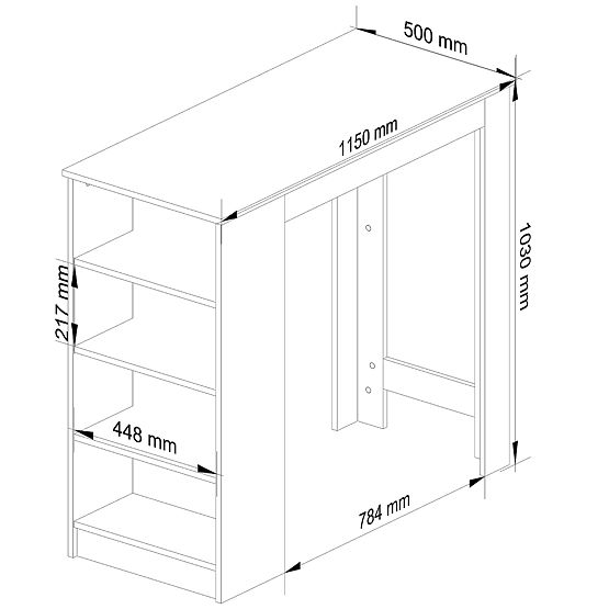 Bárasztal bárszékhez 115 cm Fehér / Sonoma Tölgy