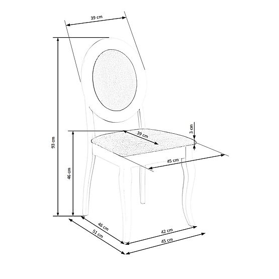 BAROCK szék fehér / szürke (1p=2db)