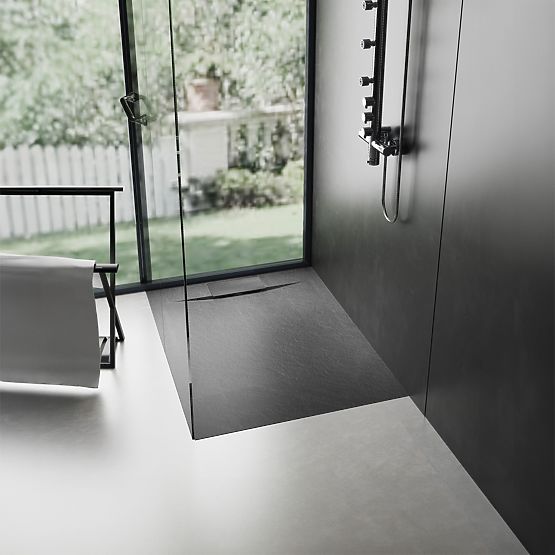 Bazalt Black zuhanytálca 90x90