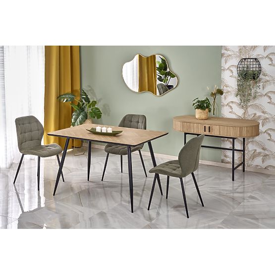 BERTO asztal lap - természetes, láb - fekete (2p=1ks)