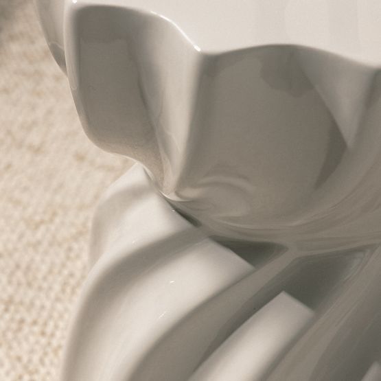 Bloom oldalsó asztal 35 cm, szürke-bézs, fényes