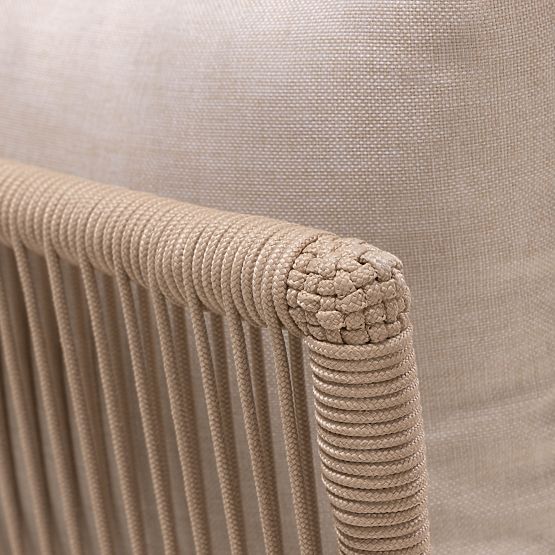 Borgetto kerti sarokkanapé asztallal, fonott, akácfa FSC, teak megjelenés, világos b