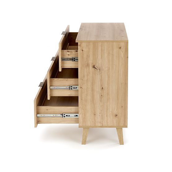 BORNEO KM-2 komód tölgy artisan/fekete (1p=1db)