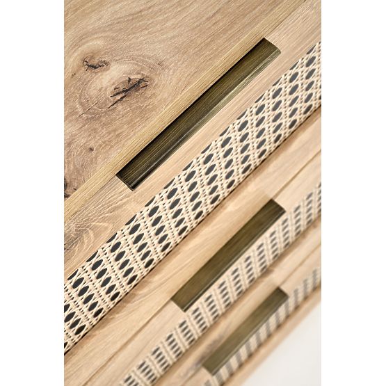 BORNEO KM-2 komód tölgy artisan/fekete (1p=1db)