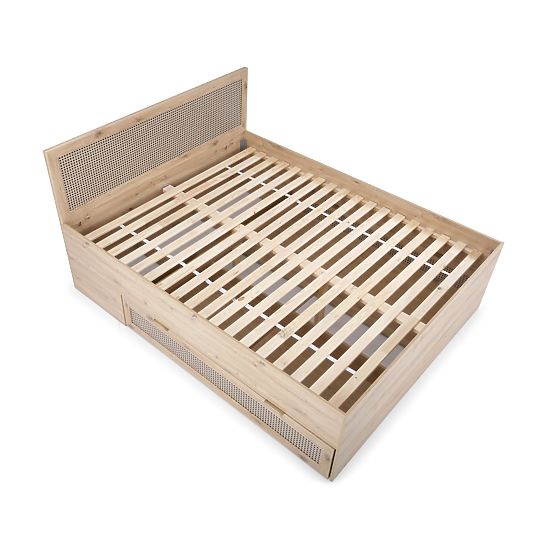 BORNEO LOZ-160 ágy 160 tölgy artisan/fekete (4p=1ks)