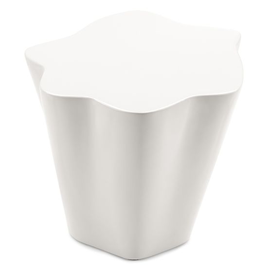 Bow oldalsó asztal 49 cm, szürke-bézs, fényes, lekerekített formák