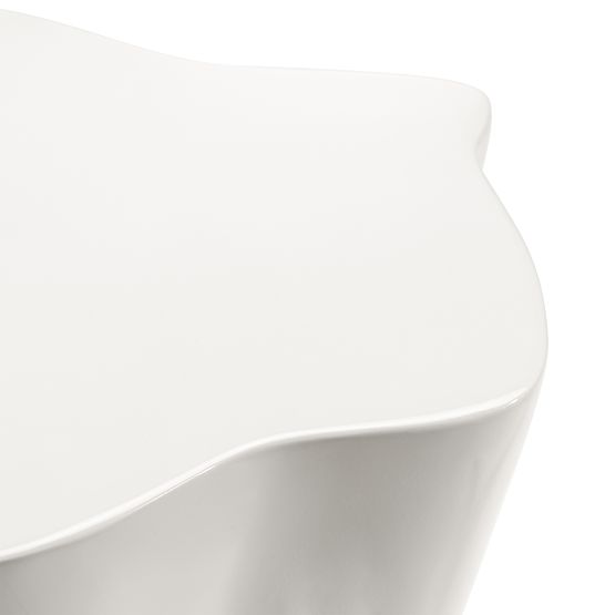 Bow oldalsó asztal 49 cm, szürke-bézs, fényes, lekerekített formák