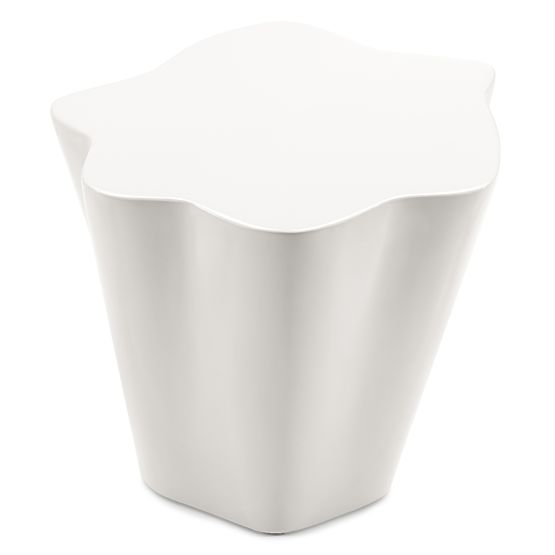 Bow oldalsó asztal 49 cm, szürke-bézs, fényes, lekerekített formák