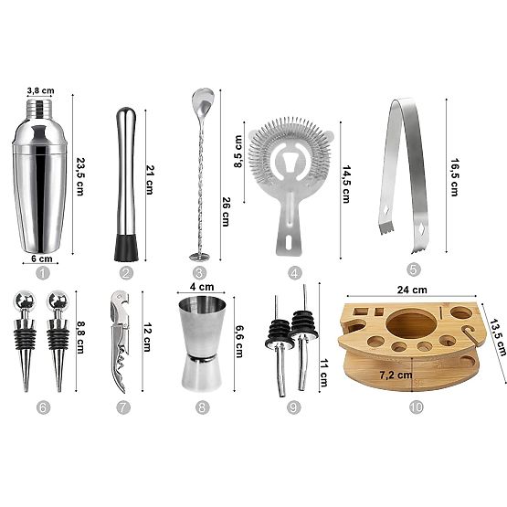 BRADFORD 10 darabos bármixer készlet