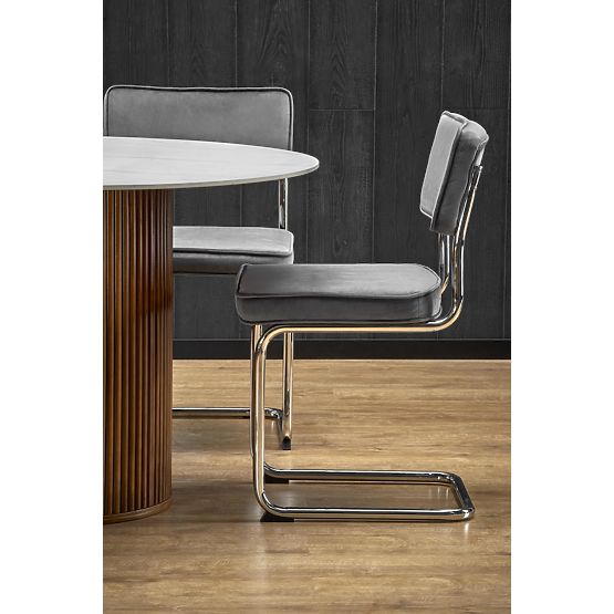 BRUNO kerek asztal, fehér márvány / dió (2p=1ks)