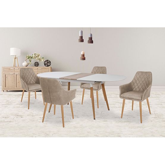 CALIBER kinyitható asztal fehér / san remo tölgy (1p=1db)