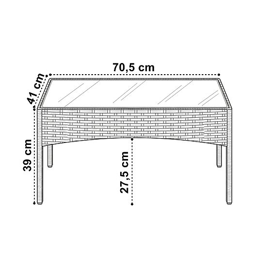 CAMELIA kerti bútor szett fekete fekete párnákkal