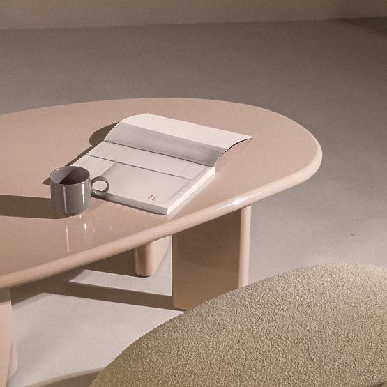 Cameron dohányzóasztal 130 cm, nude, fényes