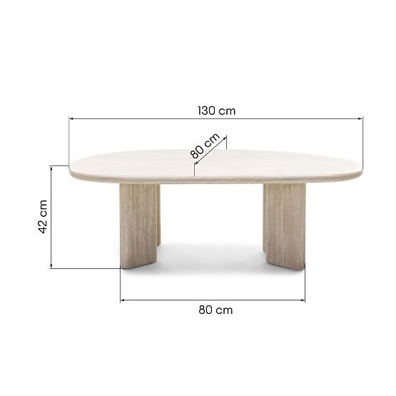 Cameron dohányzóasztal 130 cm, travertin