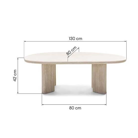 Cameron dohányzóasztal 130 cm, travertin