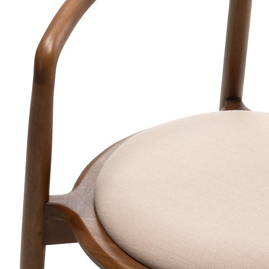 Carlotta fa szék, lekerekített, dió/bézs