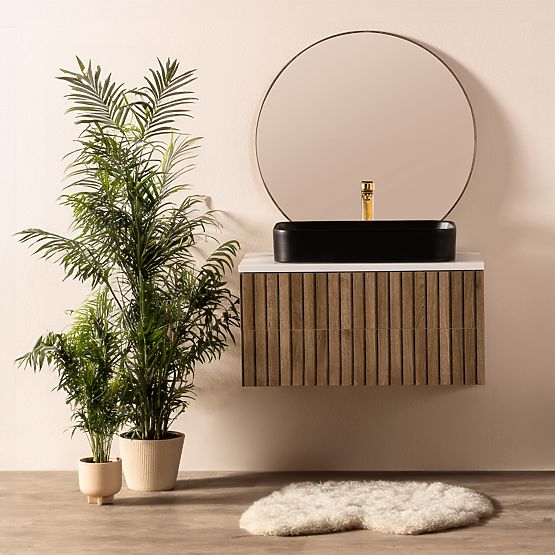 Carre 60 cm-es bútor mosdó, fekete