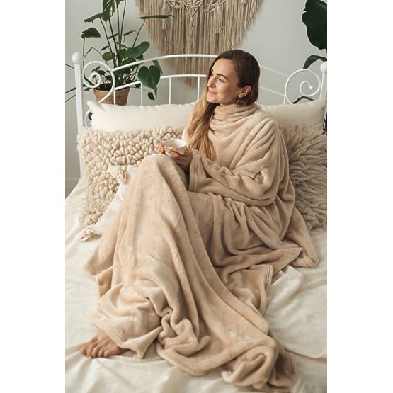 CASHMERE TOUCH takaró ujjal - 150 x 210 cm (bézs)