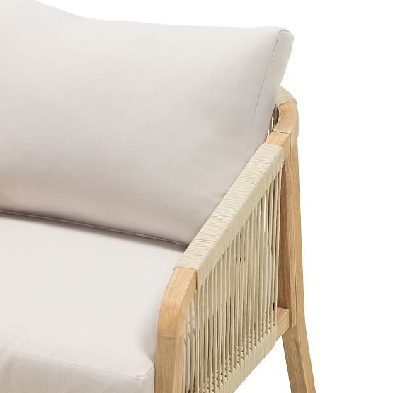 Castello kerti bútorkészlet, fonott, FSC akácfa, teak megjelenés, bézs