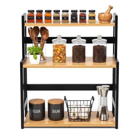 CEZAR NATURAL BLACK konyhai fűszertartó polc