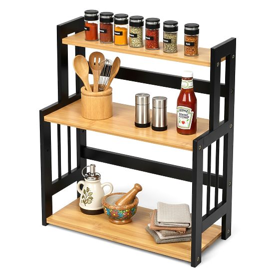 CEZAR NATURAL BLACK konyhai fűszertartó polc