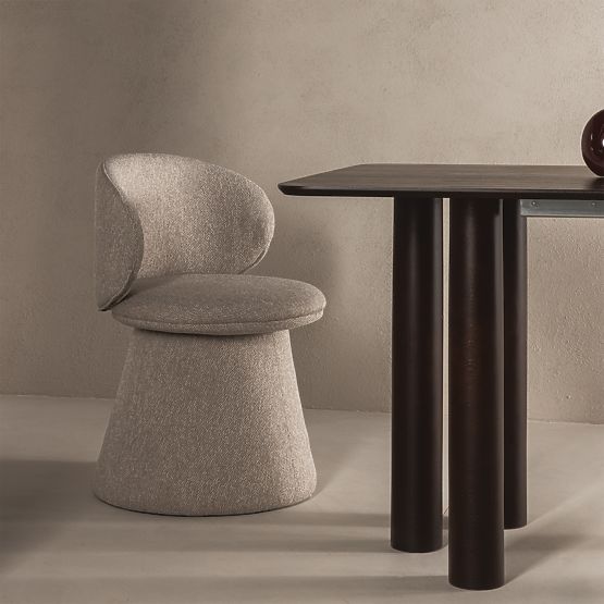 Chamil forgószék bézs-szürke, lekerekített