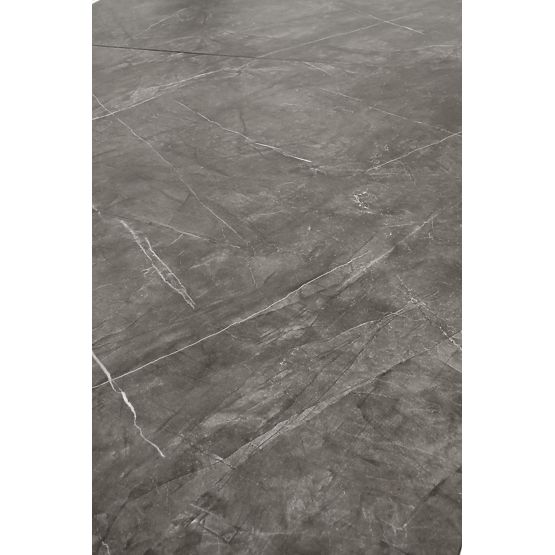 CHARLES kihúzható asztal, lap - szürke márvány, lábak - fekete