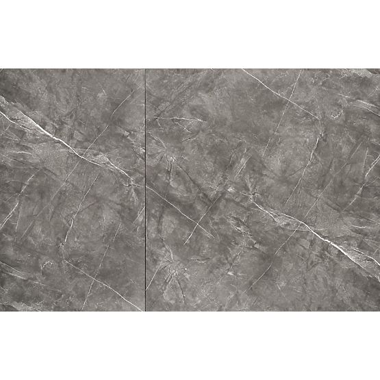 CHARLES kihúzható asztal, lap - szürke márvány, lábak - fekete