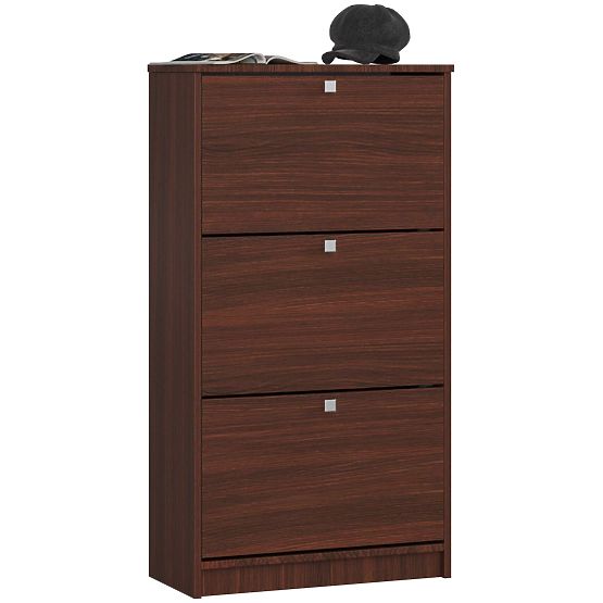 Cipőtartó 3 billenő ajtóval 60 cm - wenge