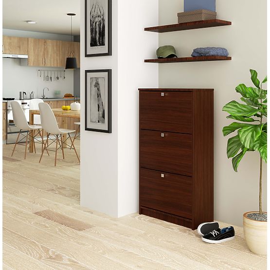 Cipőtartó 3 billenő ajtóval 60 cm - wenge