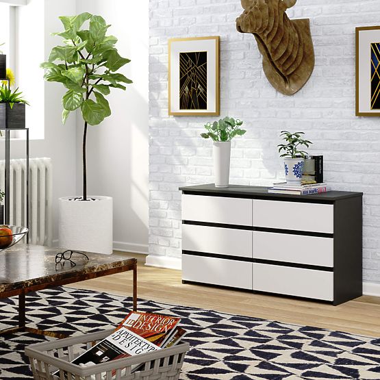 CL100 6SZ KOMÓD SZÜRKE / FEHÉR