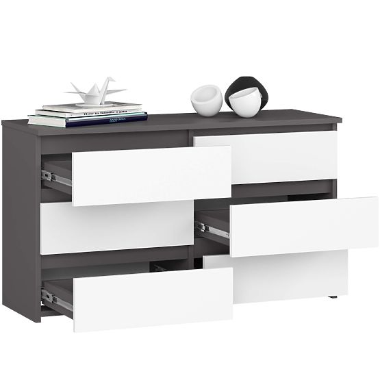 CL100 6SZ KOMÓD SZÜRKE / FEHÉR
